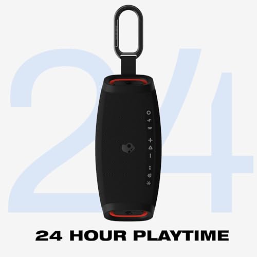Image of Skullcandy Barrel Micro Portable Bluetooth Speaker, IPX7, 24-Hour Battery | Waterproof, USB-C, Multi-Speaker Link, LED Light Show, Utility Strap & Carabiner, Rechargeable Battery, Wireless Speaker