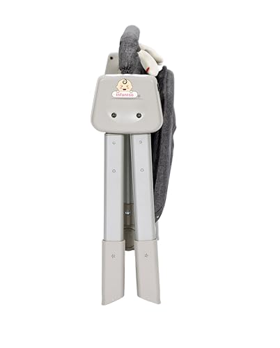 Image of Infantso Automatic Baby Swing with 3 Point Safety Harness, Remote Control, Mosquito Net, Soothing Musical, Extra Cushion, Baby Age 0-2 Years(Grey)