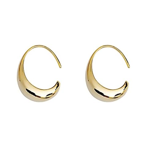Ahloe Jewelry 14K Gold Chunky Hoop Earrings for Women Dangle Drop Statement Earring Tiny Lightweight Hypoallergenic Open Hoops Set Cover