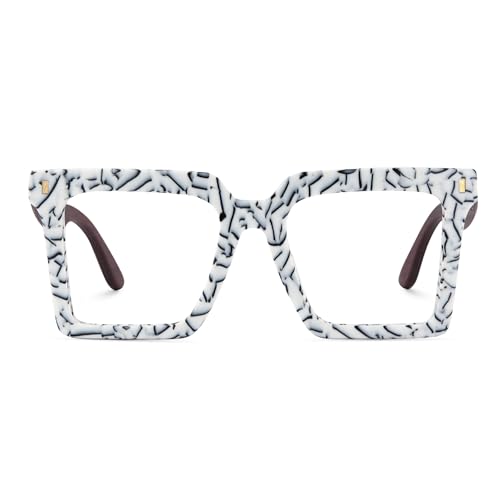 Image of Zeelool Vintage Square Eyeglasses Frame for Men with Non-prescription Clear Lens ZJGX320783