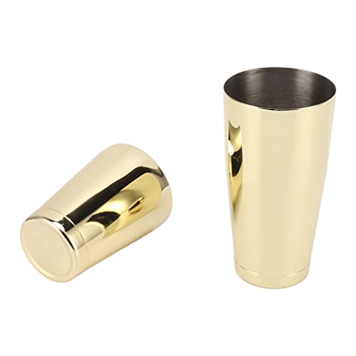 Cóctel Shaker, Ampliamente Utilizado a Prueba de Humedad 2 Sección Mezcladora de Camarizantes Anti Antiadiendo 304 Acero Inoxidable para Barbacoas (Superficie de Espejo con Copa Inferior) (Chapado