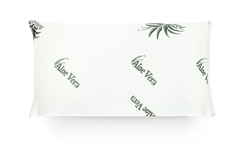 Mister Sandman Kopfkissen 40 x 80 cm - Ökotex Nackenstützkissen aus Viscoschaum mit Aloe Vera Kissen Bezug, Atmungsaktiv Nackenkissen Pillow für Seitenschläfer, Rückenschläfer, Bauchschläfer