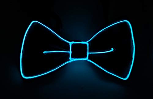 SOUTHSKY LED Leuchtend Fliegen Krawatte Neuheit mit Licht Neon Lichter Blinker leuchtende Einstellbar für Karneval Halloween Kostüm Geburtstag Cosplay Party (Blaues Licht)