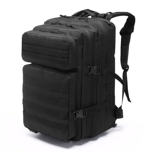 Mochila Táctica 45L Militar, Paquete de Asalto Molle de Gran Capacidad Impermeable Bolsa para Ejército, Mochilas de Marcha para Emergencias de 3 Días Caza Senderismo Acampada Actividad al Aire Libre