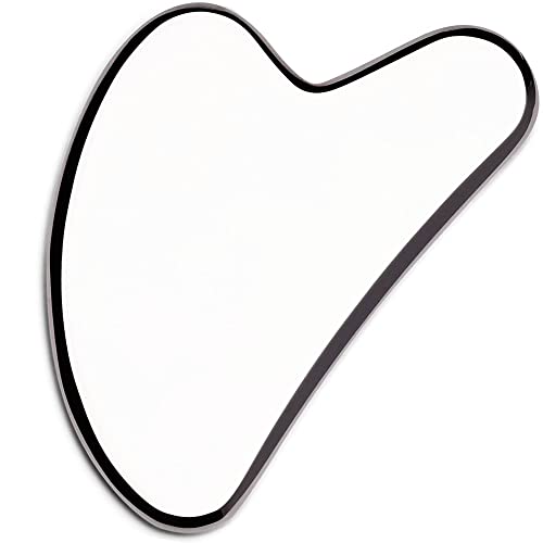 Stainless Steel Gua Sha with Travel Pouch, Gua Sha Facial Tools, Gua Sha Tool for Face, Metal Gua Sha, Silver Stainless Steel Gua Sha Massage Tool, Jawline Sculptor, Guasha Tool for Face