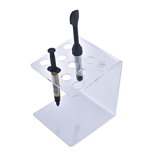 Dental Composite Resin Syringes Holder,Transparent Acrylic Composite Resin Adhesive Syringes Organizer(Small)