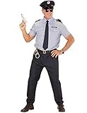 Widmann - Kostüm Polizist, Hemd, Hose, Gürtel, Krawatte, Hut, Uniform, Karneval, Motto-Party
