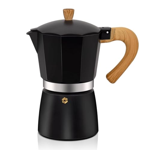 Image of Moka Pot 6-Cup 300ml, Premium Matte Black Stainless Steel Stovetop Espresso Maker for Induction & All Heat Sources | Brew Rich, Italian-Style Coffee at Home with Durable, Easy-to-Clean Design