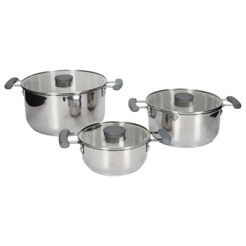 Lot de 3 Faitouts en Inox "Empilable" 25cm Argent