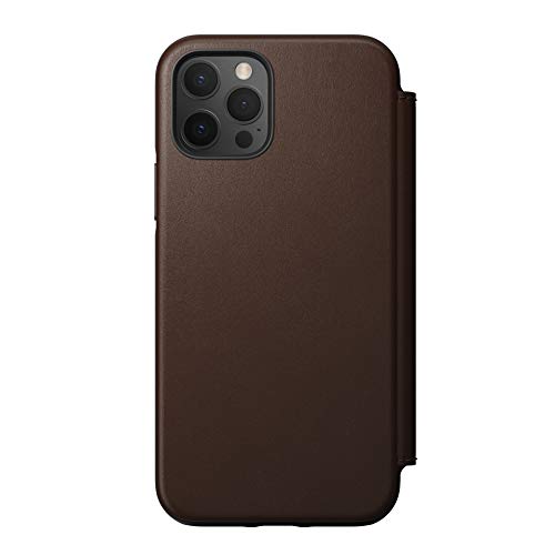 Étui portefeuille iPhone 12 Pro cuir rustique Nomad antichoc et MagSafe