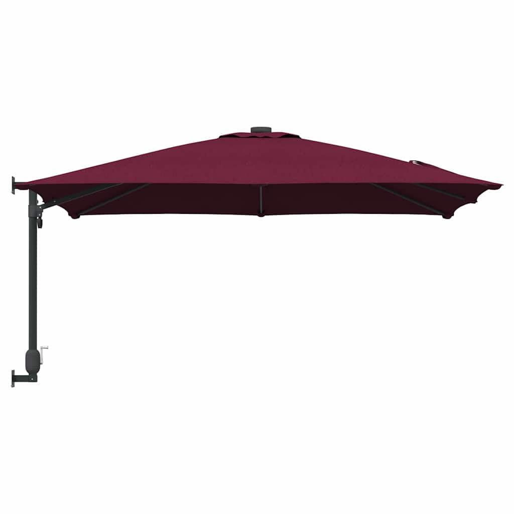Garten-Sonnenschirm Sand 248,5 x 247,5 x 160 cm Wandsonnenschirm kippbar mit Handkurbel, Wandmontage Schirm für Balkon, Terrasse und Garten, robuster Schattenspender