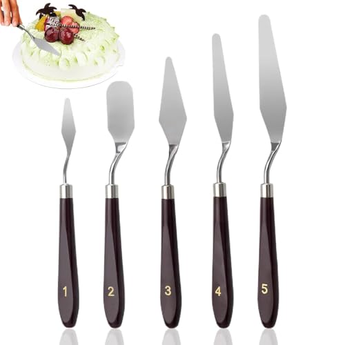 Wzhtuzi 5 Stück Streichpalette Set, Winkelpalette Werkzeug Rührschaber Set Kuchen Creme Spachtel, Gebäck Werkzeug Rührschaber Set für Backen Bestreichen Torten Konditorei Wzhtuzi 5 Stück Streichpalette Set, Winkelpalette Werkzeug Rührschaber Set Kuchen Creme Spachtel, Gebäck Werkzeug Rührschaber Set für Backen Bestreichen Torten Konditorei