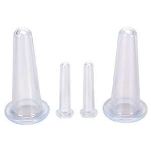 Siliconen gezichtscupping set, gezicht en oog cupping massage set, natuurlijke huidverzorging beauty tool voor anti-rimpel anti-aging (wit) 4 stuks per verpakking