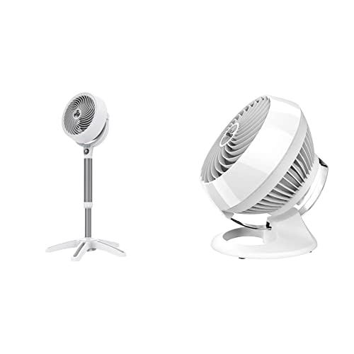 Vornado 683Dc Energy Smart Medium Pedestal Air Circulator Fan With Variable Speed Control,White & 460 Small Whole Room Air Circulator Fan With 3 Speeds, 460-Small, White #TOP23