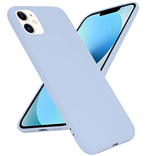 Image of DIZORO Microfiber Candy Case Compatible for iPhone 11 6.1 inches, Shockproof Slim Back Cover Liquid Silicone Case (Siera Blue)