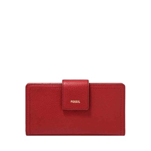 Fossil Logan Leder oder Nylon Handtasche für Damen Weinrot 17.14 cm L x 1.91 cm W x 8.89 cm H