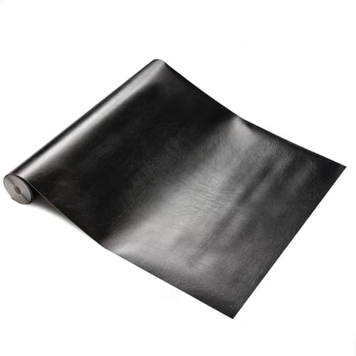 45cm x 2m dc fix Leather Effect Black Sticky Back Plastic Vinyl wrap Film
