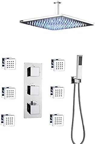 Robinets de douche de salle de bain thermostatiques en chrome brillant