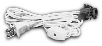 National Artcraft Replacement Lamp Cord Has Clip-in Candelabra Socket, Rotary Switch and Molded End Plug. 6 Ft. (Pkg/1)