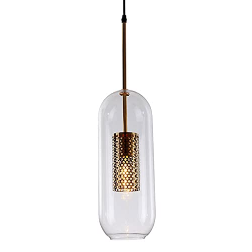 Lustre cylindre en verre pour sublimer un arrière-salon sombre