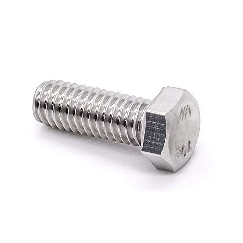Image of 5 /16-18 x 1-1 /4 inch (15 pcs) Stainless Steel Hex Head Screws Bolts (3 /8 inch to 6 inch Available), 18 /8 Stainless Steel 304, Fully Threaded, Machine Coarse Thread, No Coating, Plain Finish