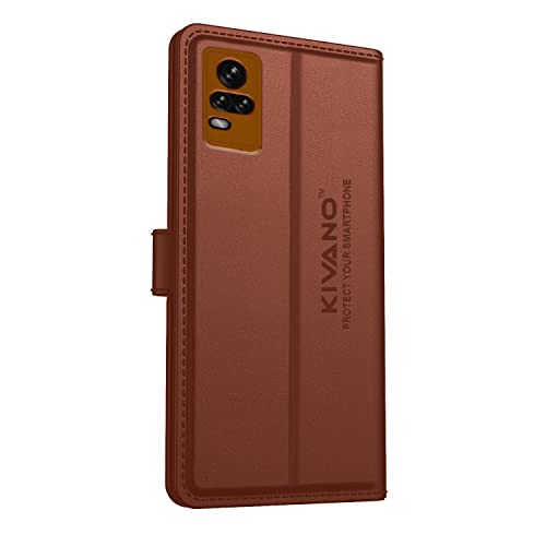 Image of Compatible with Vivo Y73 Flip Cover | Leather Finish | Inside Pockets & Inbuilt Stand | Shockproof Wallet Style Magnetic Closure Back Cover Case