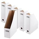D.RECT Magazinsammler A4 Karton 80 mm – 6er Pack | Robuster, zusammenklappbarer Stehsammler für Zeitschriften, Kataloge & Dokumente | Praktischer Archiv-Ordnungshelfer