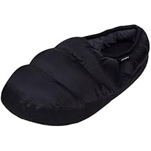 FakeFace Mens Womens Winter Slippers Mules Soft Warm Cozy Quilted Down Comfort Antiskid Slip-On Winter Ankle Boots Footwear Lightweight Waterproof House Home Indoor Slippers Shoes Black