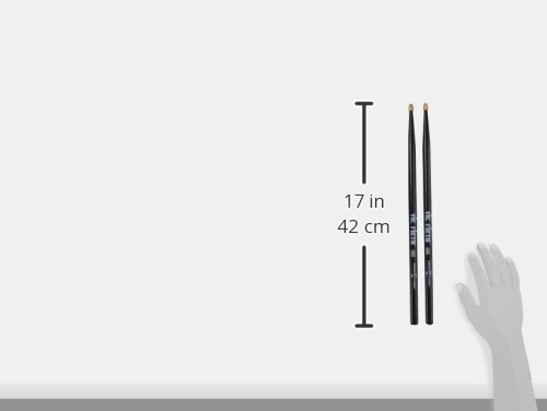 Vic FIrth - Baquetas de la serie American Classic® 5BB - Madera de nogal American - Punta de Madera - Color negra