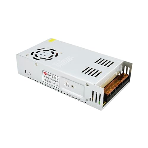 Alimentation à découpage 24 V 15 A avec boîtier ventilé et support de fixation robuste