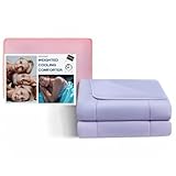 PROMEED Weighted Cooling Comforter for Menopause - Gentle Pressure Cooling Blanket with QMAX 0.45 Tech, Hot Flash & Night Sweat Relief, Breathable & Machine Washable, 6LB Measures 87'x91'