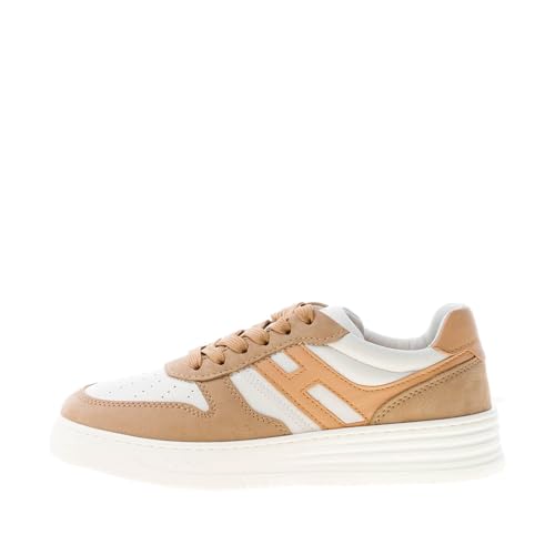 Suola: Gomma Hogan Donna Sneaker H630 in Nappa e Pelle Avorio Marrone Beige Color Bianco Size 37.5