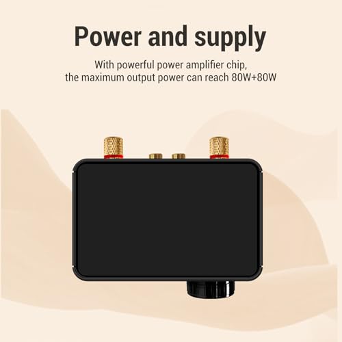 Luocute Wzmacniacz Mocy Bluetooth, 80 W X 2 Stereofoniczny Wzmacniacz Cyfrowy Bluetooth 5.0 Obsługa Karty Pamięci U Disk Dźwięk USB, dla Domu