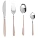 Salter® BW08024C 16-Piece Metallic Champagne Cutlery Set | Stainless Steel | Stylish, Modern Design | Satin Finish