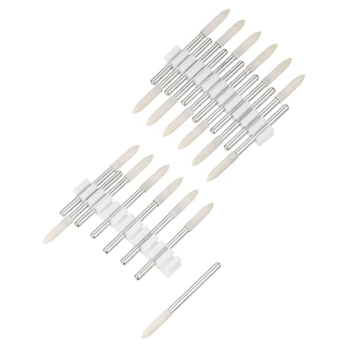 uxcell 3mm Wool Felt Mounted Points Tapered Polishing Bits Burrs Buffing Wheels with 1/8" Shank 20 Pcs