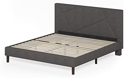 ZINUS Judy Upholstered Platform Bed Frame / Mattress Foundation / Wood Slat Support / No Box Spring Needed / Easy Assembly, King