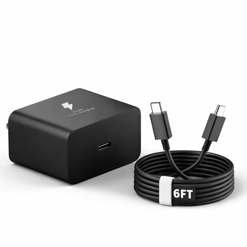 Image of 45W PD Type-C Superfast GaN Charger with 2M Cable for Galaxy S25 /S24 /S23(Ultra,Fe,Plus) Tab S10(Fe+,Lite) A9+ / A11 /S9 Fe+ /Z Fold|Flip 7 /6 /M17 /M07 /M36 /A55 /F16| 45W USB C Fast Charging