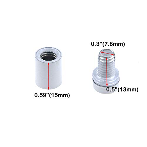 Image of Antrader 12-Pack Stainless Steel Glass Standoffs 1 /2 inch x 3 /4 inch,White | Wall Mount Standoff Holder Screws, Advertise Fixing Nail Sign Mounting Hardware for Displaying Acrylic Board and Signage