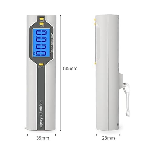 Digital Luggage Scale by XBWEI - 50kg x 10g Precision, Portable Hanging Hook & Tape Measure, Ideal for Travel, Suitcase & Bag Weight Measurement