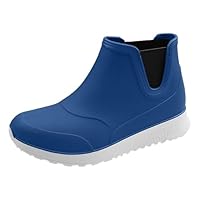 UK 7 Wellington Boots Women and Men Ankle Wellies,Ladies Wellies Short Outdoor Dog Walking Festival Gardening Wellington Boots Rain Shoes Footwear ZY02_Blue