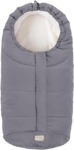 Nuvita 9045 Babyschale City | Universal-Fußsack für Autositze und Kinderwagen | perfekt für Babys von 0 bis 6 Monaten (80 cm) | Samt und maximaler Komfort für Ihr Baby bis -5°C | Grau