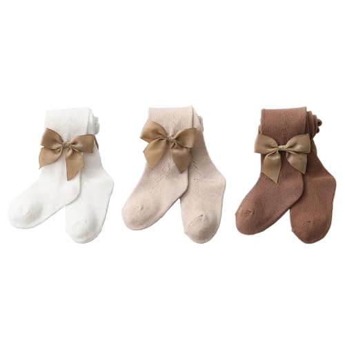 Image of WATOCHE Baby Toddler Girls Tights Cable Knit Cotton Pantyhose for Kids