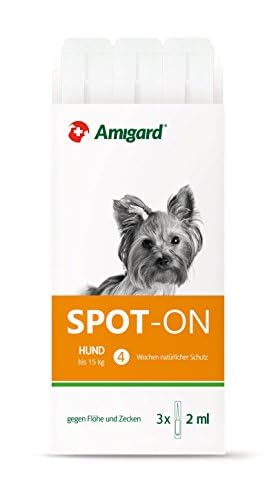 Spot On für kleine Hunde bis 15 kg - Gegen Zecken und Flöhe - Pflanzlich ohne Duftstoffe und Konservierungsmittel - 3er Pack für 3 Monate Schutz