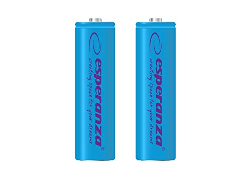 Esperanza EZA103B - Batteria ricaricabile Ni-MH AA 2000 mAh, 2 pezzi, colore: Blu