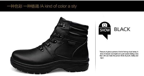 Men's Fashion Motorcycle Boots， With Thermal Insulation, Waterproof And Warm Fur Lining, Winter Snow Boots For Hiking, Oversized，Outdoor Boots4