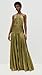 WeiDuoLuo Women's Luxury Metallic Pleated Open Back Halter Maxi Dresses， Form-Fitting Dress for a Sexy Party Occasion (US, Alpha, Medium, Regular, Tall, Gold)