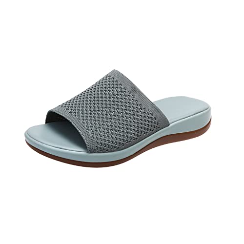 Sandals Spring/Summer Large Size Casual Beach Shoes Flat Bottom Women's Slippers Sandal(B,41)