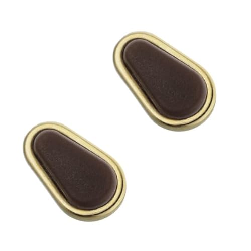 プレミアムチタンパッド おしゃれ かっこいい 丈夫 箱蝶タイプ メガネ 眼鏡 ズレ防止 鼻パット セット (シャンパンゴールド・ブラウン, しずく型)