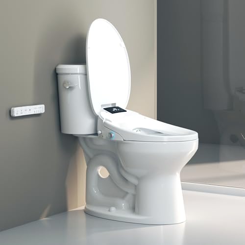 Bidet Toilet Seat with Warm Water Wash, Air Dryer, Heated Seat, Remote Control, LED Display, Self-Cleaning Nozzle, Night Light & Multiple Cleaning Modes (Round) by HIXUNBIDET - Used condition - Image 2