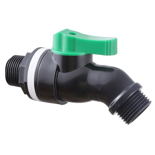 Plastics Rain Barrel Spigot, High Flow Valve Core, Large Flow Water Tank Faucet,Plastic Spigot for 5 Gallon Bucket，3/4 NPT Inlet x 3/4 GHT Outlet Bulkhead Valve for Outdoor Plastic Bucket